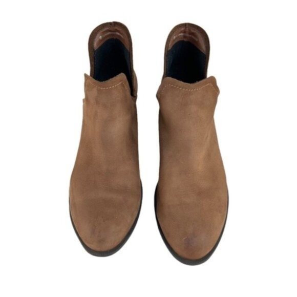 Blondo Waterproof Nubuck Heeled Ankle Booties Victoria in Cognac - Picture 6 of 10